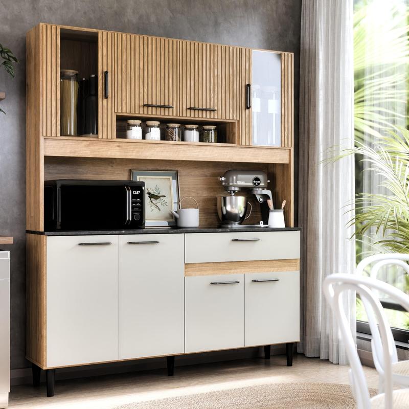 Armário De Cozinha Coral Completo Com 8 Portas E 1 Gaveta - Maxi